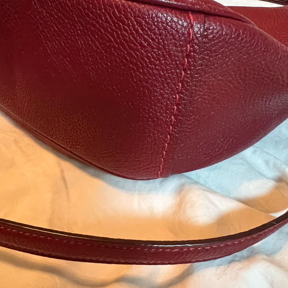 Gently used: Coach Pebble Leather Sutton Hobo, color Deep Red - Picture 3 of 15